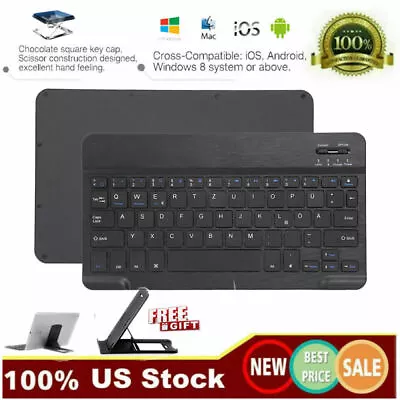 Rechargeable Wireless Bluetooth Keyboard For MAC IOS Android PC IPad Tablet Slim • $15.10