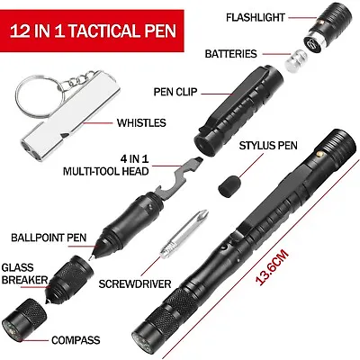 12 In 1 Multi-Tool Pen Light Compass Screwdriver Stylus Pen NEW Multi Tool • £12.99
