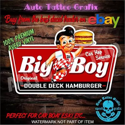 BIG BOY DINER Decal Sticker Vintage Retro Americana Rat Rod Hot Rod Stickers • $6