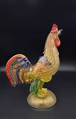 Vintage Murano AVeM Art Glass Rooster 13.5  Gold Leaf (READ) • $40