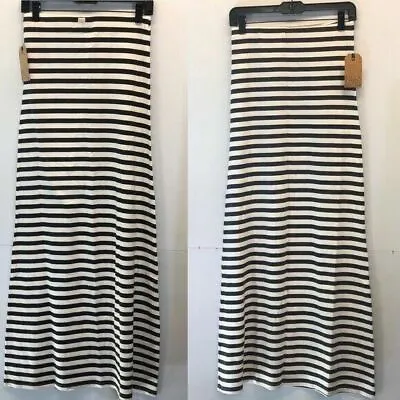 BILLABONG Womens You Feelin Me Black And Ivory Beach Casual Maxi Skirt $44  • $17.99