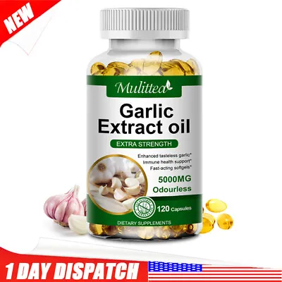 Garlic Oil 5000mg 120 Rapid Release Softgels Capsules 5000 Extract Organic Pills • $13.98