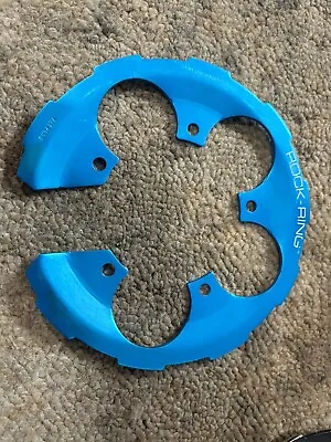 Girvin Rock Ring - Blue Anodized - Vintage Mountain Bike Bash Guard • $40