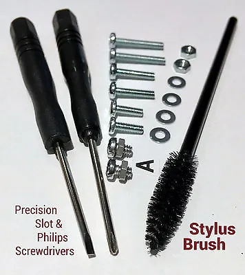 Headshell Cartridge 19Pc Screw Kit Needle Stylus Cleaner Brush M44 Shure 644  • $14.95