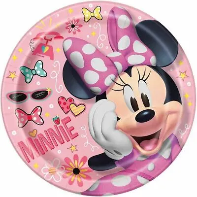 Iconic Minnie Mouse 8 Ct 9  Dinner Lunch Paper Plates • $4.99