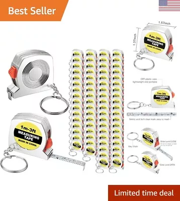 Convenient 60-Pack Mini Retractable Tape Measures With Keychain Attachment • $59.99