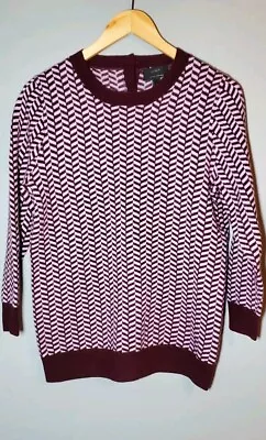 J Crew Collection Sweater Womens Medium Italian Cashmere Herringbone Crew Neck • $28