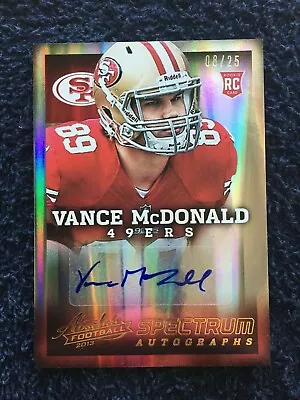 Vance McDonald #197 - 2013 Panini Absolute - Spectrum Autographs /25 (49ers) • $8