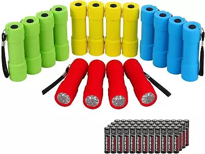 EverBrite 16-Pack Mini LED Flashlight Set - Assorted 4 Colors W/48 AAA Batteries • $25.99