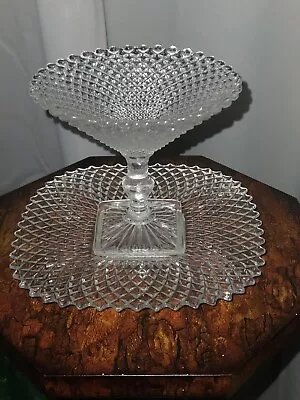 Vintage Miss America (Diamond Pattern) Crystal Compote / Margarita Glass  • $16