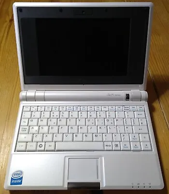 ASUS Eee PC 4G 701 White Netbook Computer PC 512MB Ram 4GB SSD Inc Power Supply • £49