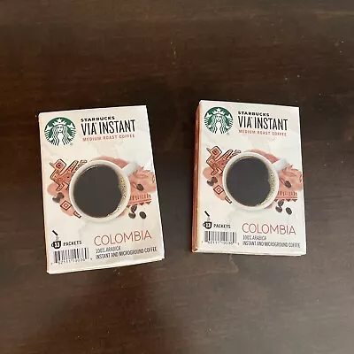 2 Boxes =26 Packs Starbucks Via Instant Coffee Columbia Med Roast  06/2024 • $26.99