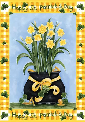 112557 Lucky Daffodils St Patricks Day Flag 12X18 Inch Double Sided St Patricks  • $7.98