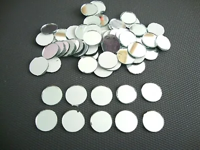 50 # Silver Mirror Round Shaped Approx 15 Mm For Embroidery. • £4.50