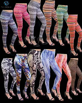 Womens Legging Graphic Ladies Crazy Printed Girls Leggings Pants Yoga Gym Fun • £2.99