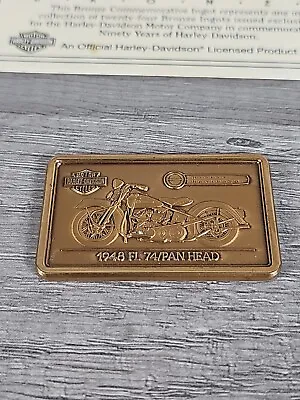 Harley Davidson 1948 FL 74/Pan Head Brookfield Collectors Guild Bronze Ingot  • $29.74