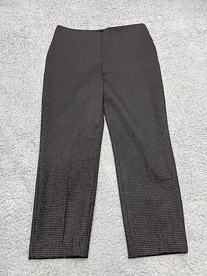 Chicos Pants Womens 1 Ankle Stretch Pull On Black Houndstooth Straight • $18.99