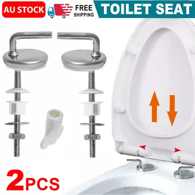 2x Toilet Seat Hinges Release Fix Fitting Stainless Back To Wall Quick Home OZ • $18.95