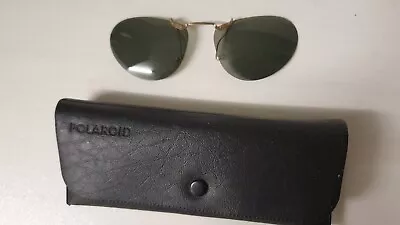 Vintage Polaroid 60's Rimless Clip On Sunglasses Lenses And Case • £12.99