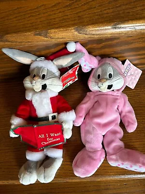 VTG 1999 Warner Bros Studio Bugs Bunny Bean Bag Plush W/tags Lot Of 2 • $10