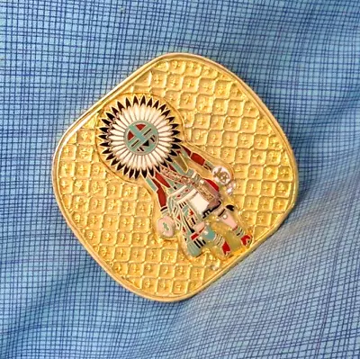 Southwester Kachina Dancer Belt Buckle Masonic Vtg Signed A Marshall 1985.SHY065 • $35.98