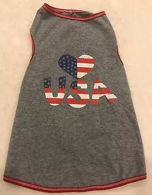 USA Heart Dog Shirt - XL 16-19  Length - Gray/Red/White/Blue - I See Spot - NWT • $8.49