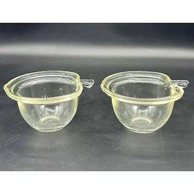 Glasbake Apple Dessert Nappy Crisp Crystal Shaped Dishes - Set Of 2 Vintage • $16.10