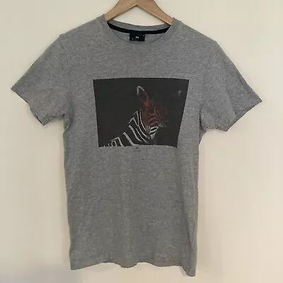 Mens PS Paul Smith Zebra Print Grey T Shirt Size Small • $14.79