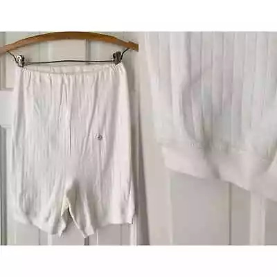 VTG White T-shirt Material Bloomers Knickers Panties NOS Size XS • £23.15