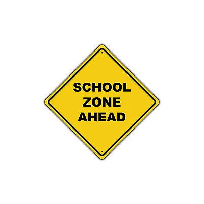 School Zone Ahead Crossing Wall Art Decor Novelty Notice Aluminum Metal Sign • $14.99