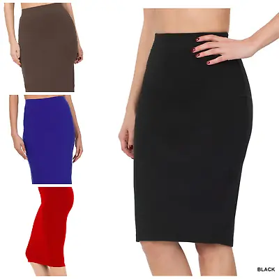 Pencil Skirt High Waist Midi Knee Length Straight Career Casual Classic  Skirt • $10.97