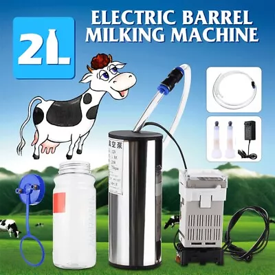 $58.89 • Buy 2L Electric Barrel Milking Machine Goat Milker Portable Vaccum Pump Bucket US