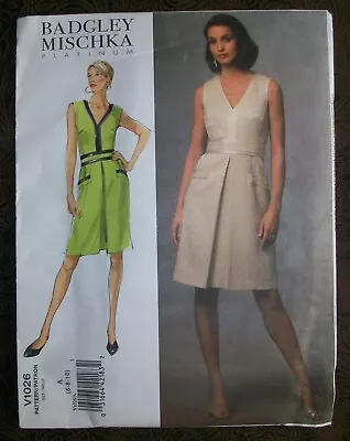 VOGUE Sewing Pattern 1026 Badgley Mischka Sleeveless Dress 6-8-10 Uncut • $9.50