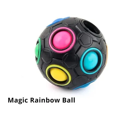 Magic Rainbow Fidget Ball Toy Speed Cube Brain Teaser Stress Relief For All  • £6.90