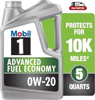 Mobil 1 Advanced Fuel Economy Full Synthetic Motor Oil 0W-20 5 Quart-124185 • $23.97