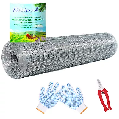 36in X100ft Hardware Cloth 1/2inch Welded Wire Galvanized Mesh Rabbit Fence Roll • $161.99