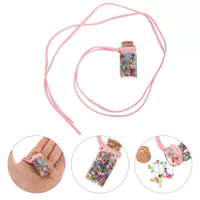 Mini Glass Wishing Bottle Charm Beads Set With Cork And Rope For DIY Art Craft • £8.49