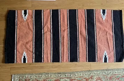 Vintage Aztec Rug Orange/Black 58”x27  • $19.99