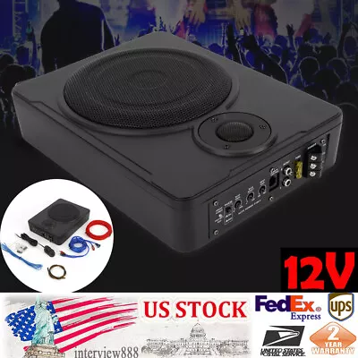 600W 8  Under-Seat Powered Subwoofer Sub Bass Speaker Car/Truck Sub With Amp  • $79