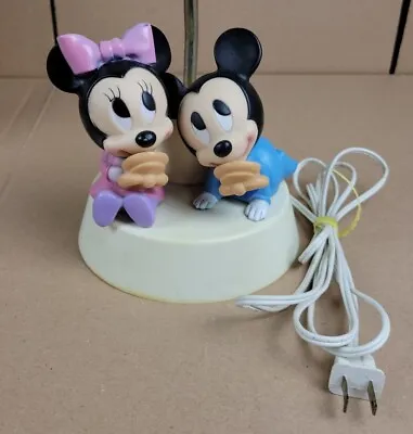 Walt Disney Baby Mickey And Minnie Mouse Nursery Lamp Night Light Shade 1984 • $35