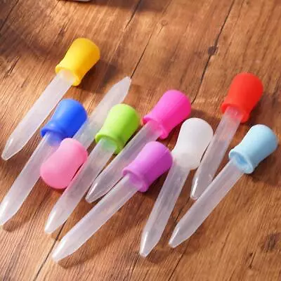 5x Liquid Droppers Kids 5ml Pipettes Craft Candy Mould Medicine Feeder US • $2.33