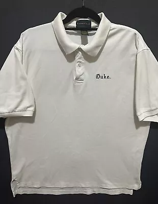 Vintage Duke University Blue Devils White Polo Shirt Men’s XL Embroidered Team • $10.50