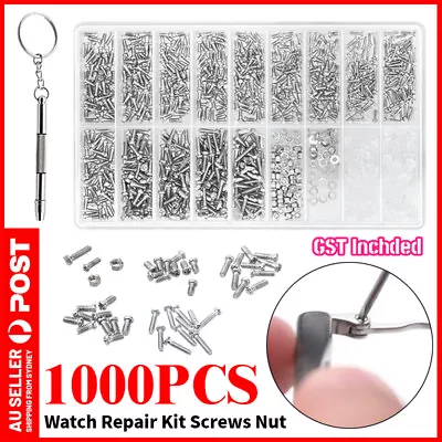 $7.45 • Buy 1000PCS Watch Repair Kit Screws Nut Screwdriver Glasses Sunglasses Tool Set AU