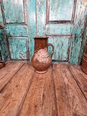 £38 • Buy Antique Vintage French European Glazed Terracotta  Vase Jug Pitcher Confit Pot