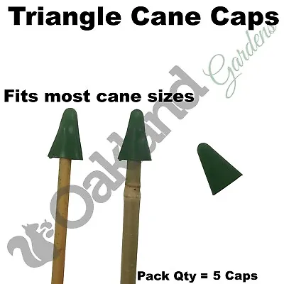 Triangle Garden Cane Caps Rubber Protector Topper Eye Protection Bamboo Qty= 5 • £3.95