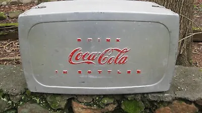 Vintage  1950's Embossed  Drink Coca-cola In Bottles  Large Aluminum  Cooler • $448