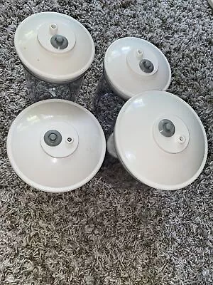 $20 • Buy Set Of (4) FoodSaver Snail Vacuum Canisters-(1) 50 Oz., (3)25 Oz.