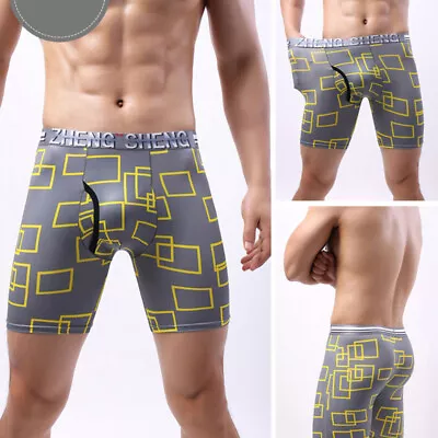 Men Boxer Shorts Trunks Briefs Underwear Long Leg Bulge Pouch Boxers Underpants • £6.11