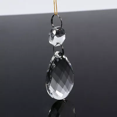 10X Clear Glass Crystal Prisms Chandelier Pendant Light Lamp Part Drops DIY UK • £8.74