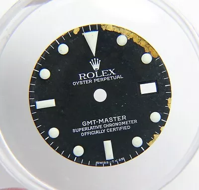 Vintage Genuine Rolex GMT-Master 1675 Matte Black Tritium Watch Service Dial • $750